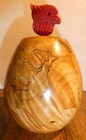 Natural Carved Turned Burl Wood Sculpture Vase With Coral Bird Lid-artist Signed