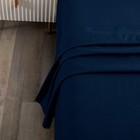Queen Bed Flat Sheet Ultra Soft Wrinkle Resistant Navy Blue Top Sheet 1 Pc New
