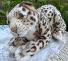 Hansa Leopard Crouching Stuffed Animal Plush Vintage Lifelike New Package Rare 