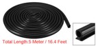 16 4ft T-slot Mount Window Weatherstrip Seal 7mm Bulb 6mm Slot 5 Meters Black