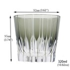 Vintage Hand Cut 11oz Gray Crystal Whiskey Glasses Tumbler Edo Kiriko Drinkware