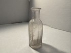 Vintage L H Clear Glass Bottle  3    Multi Sided Old