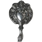 Antique 1904 Art Nouveau Victor Silver Silverplated Maiden Brush Mirror Set 2 Pc