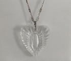 Vintage Waterford Heart Crystal Ornate Sterling Silver 925 Scroll Chain Necklace