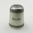 Novelty Poodle Thimble Sterling Silver   Enamel 1984 J Swann   Son