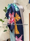 Sallys Cashmere   Silk Wrap Scarf Tulips Print 2 Face Triangle Shawl 190 90cm