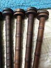 Vintage Wooden Textile Mill Spindle Spool Bobbin Lot 9 Pc 12   