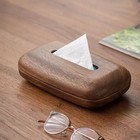 Modern Wooden Tissue Box Cover Natural Wood Tone Home Decor Bathroom Organizer