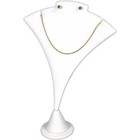 2 Necklace Earring White Faux Leather Combo Display