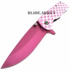 8  Hearts Tactical Combat Spring Assisted Open Folding Pocket Knife Tool Pink