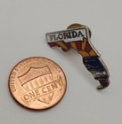 Florida State Shaped Souvenir Enamel Lapel Hat Pin Sun   Ocean Waves