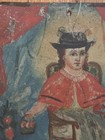 Rare Mexican 19th Century Retablo Oil Painting On Tin