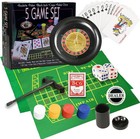 5 In 1 Professional Roulette Wheel Set  10-inch Gambling Wheel  With 100 Chip   