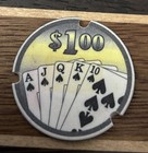  1 Vintage Unidentified Casino Roulette Poker Gaming Chip Notched