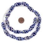 Indigo Blue Lewis   Clark Beads 24x12mm Indonesia Multicolor Oval Glass