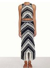 Anthropologie Ultra B w Chevron Crochet Tank Top   Fringe Skirt 2 Piece Set L