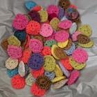 Lot Of 50 Mini Crochet Granny Squares Mixed Random Assorted Colors Approx 1 