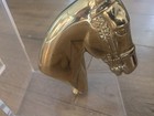 Vintage Horse Head Bookends - Gilded Bronze   Lucite - 1950s   1960s - Pair