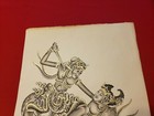 Antique Thailand Original Pen Ink Drawing With Gold 13  X 9 5  Signed Item 1
