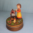 Mom W baby Wooden Music Box Mother Newborn Anri Italy Peg Of My Heart Vtg