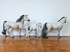 Vintage Grand Champions Grey Thoroughbred Horse Family Mare  Stallion  Foal 1993