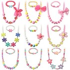 18-piece Girl s Beaded Necklace   Bracelet Set - Colorful Kids  Play Jewelry 