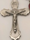 Antique Pewter Rosary With Crucifix And Olive Wood Beads   Catholic   Italy