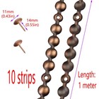 10 Meters Dia 11mm Red Bronze Upholstery Tacks Strips Decorative Nail Trim
