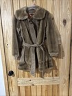 Vintage Lilli Ann San Francisco Faux Fur Suede Coat Made In Israel Tan Beige M