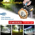 9900000lm Super Bright 8-modes Cob Torch Rechargeable Police Security Flashlight