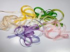 100  Pure Silk Embroidery Ribbon 7mm 5 Variegated Colors  1 Yard Each