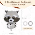 Aiqinhu Raccoon Balloons - 6 Pcs Cute Foil Balloons 26 4 Inches    19 1 Inches