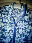 Kerrits Kids Ice Fil Short Sleeve Sz M Blue Abstract Print