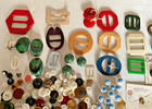 Lot 0f Antique   Vintage Buttons And Buckles -sewing  Crafts  Bracelets  Pins