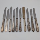 Vintage Silverplate Flatware Knives Lot 10 Assorted Ornate Patterns Replacement