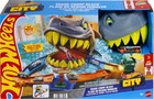 Hot Wheels Toy Car Track Set  City Shark Chomp Beach Playset With 1 64 Scale Die