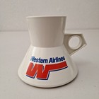 Rare Vintage Western Airlines No-spill Wide Bottom Coffee Mug Cup 12 Oz