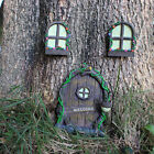 Miniature Fairy Gnome Door Window Lamp For Trees Yard Art Garden Sculpture Decor