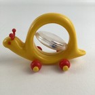 Push Along Snail Spinner Rattle Baby Vintage Ambi Toys Yellow Animal Red Wheels