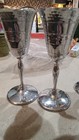 4 Farber Bros Krome Kraft Art Deco Hammered Chrome Stemware Cocktail liquor 