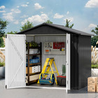 Uforic 6x4 Ft Outdoor Tool Shed With Lockable Doors   Vents  Dark Gray