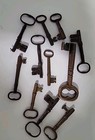 11 Antique Large Original Vintage Iron Skeleton Keys Gate Key 