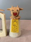 Vintage 60s 70s Whirley Industries Moo Cow Creamer And Sugar Dispenser Set