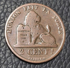 1870 Belgium 2 Centimes Coin