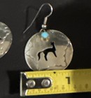 Native American Howling Wolf  With Turquoise Sterling Earrings