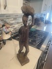 Vintage Wood Carved Man  Statue Home D  cor 