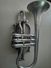 Vintage J w  York   Sons Silver Cornet Trumpet Grand Rapids  Mi Original Case