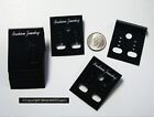 25 Black Acrylic Earring Display Cards Pierced Clip On Jewelry Display Jd038