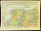 Vintage New York State Map Western Ny Buffalo Niagara Rochester Dated 1914