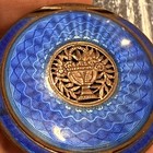 Art Deco Austrian Sterling Silver 935 And Guilloche Enamel Compact 35 5g